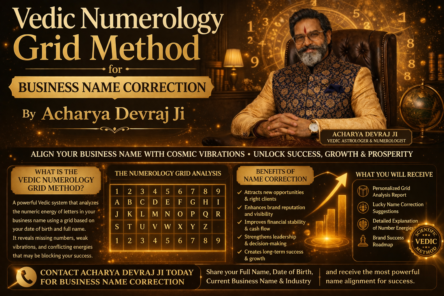 Vedic Numerology Grid Method  for Business Name Correction
